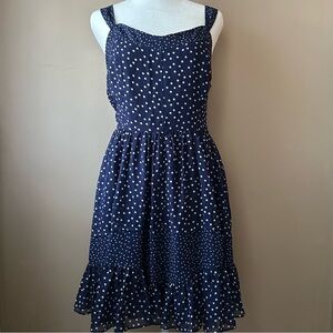 Lauren Conrad Navy Polka Dot Dress